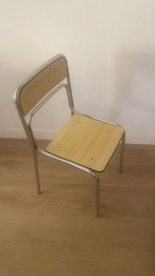 Set di 3 sedie Bauhaus cromate in legno