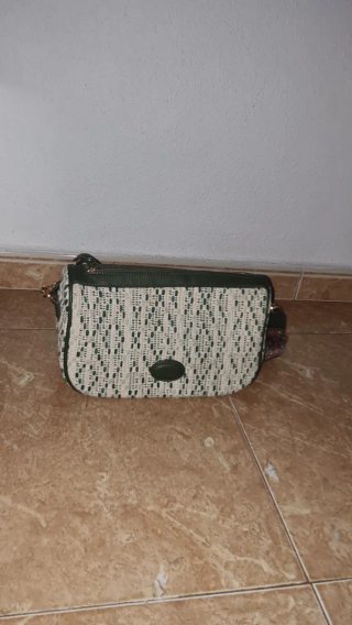 Bolso de hombro tejido multicolor