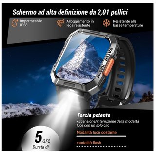 Smartwatch Uomo Nero/Argento