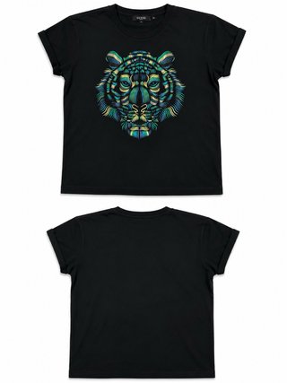 Camiseta Guess Negra Estampado Tigre