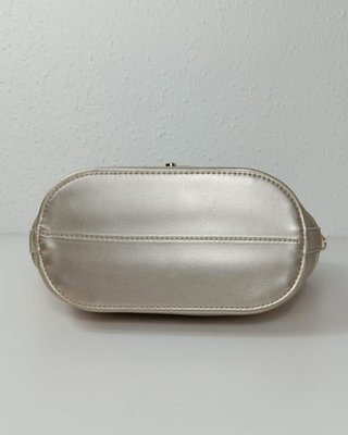 Bolso Rafia y Piel Plateado