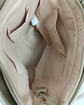 Bolso Rafia y Piel Plateado