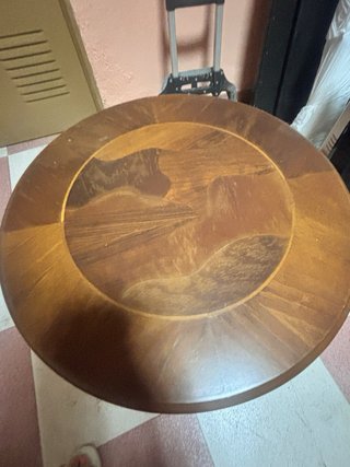 Tavolino ausiliario rotondo in legno