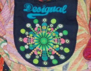 Vestido Desigual Tirantes, estampado, Talla L