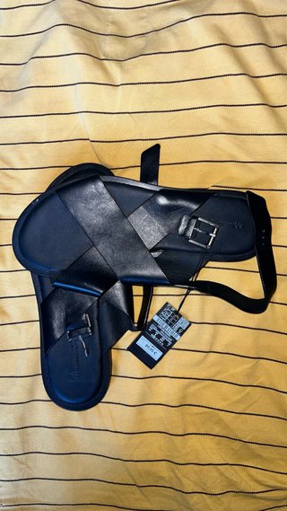Sandalias Massimo Dutti Negras Piel