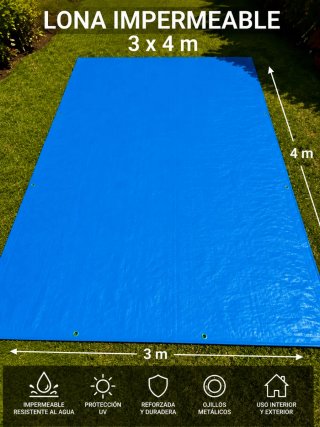 Lona impermeable 3x4m para suelo piscina