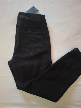 Calças Jeans Preto Brilhantes Tam 40