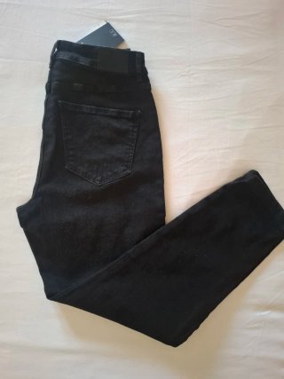 Calças Jeans Preto Brilhantes Tam 40
