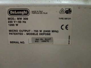 Microondas Delonghi Blanco