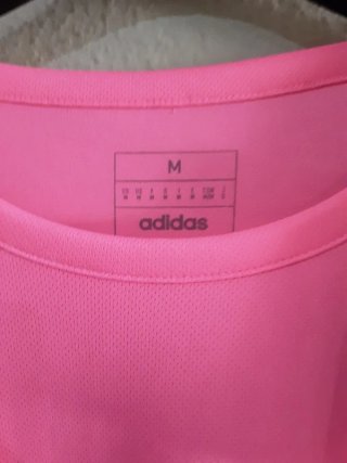 Camiseta Adidas Rosa y Blanca Talla M