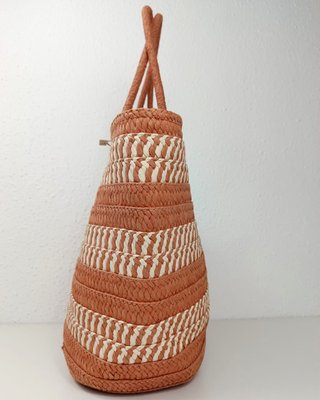 Bolso Tote de Rafia Naranja XL