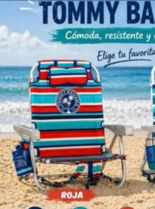 2 Sedie da Spiaggia Tommy Bahama con Pesce Blu e Rosso