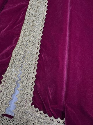 Manto terciopelo burdeos Virgen 70-80