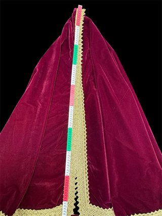 Manto terciopelo burdeos Virgen 70-80