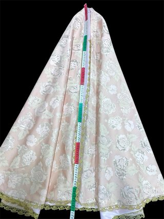 Manto brocado rosa Virgen 70-80cm