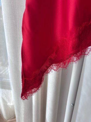 Top Zara Rojo Seda Talla XS