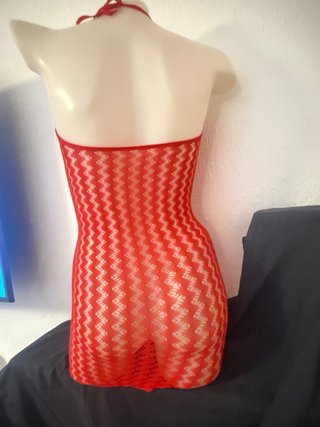 Vestido sexy de malla transparente