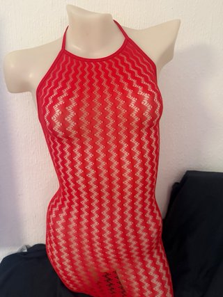Vestido sexy de malla transparente
