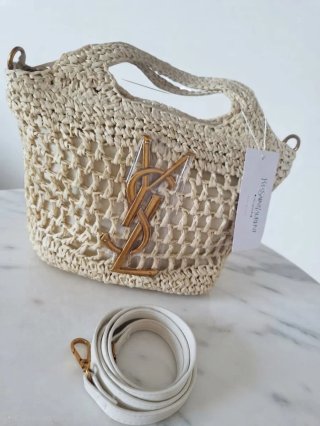 Bolso Rafia Beige Dorado