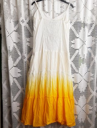 Vestido 101 IDEES degradê branco e amarelo M