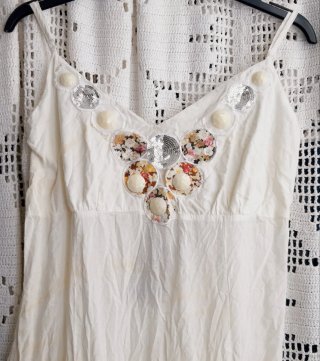 Vestido 101 IDEES degradê branco e amarelo M