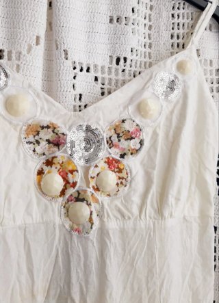 Vestido 101 IDEES degradê branco e amarelo M