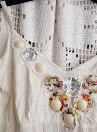 Vestido 101 IDEES degradê branco e amarelo M