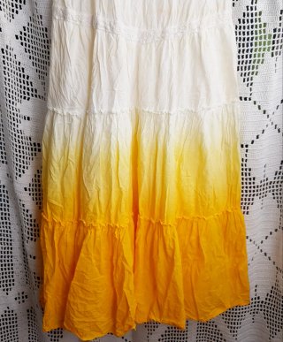 Vestido 101 IDEES degradê branco e amarelo M