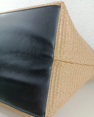 Bolso Tote Rafia Beige y Negro XXL