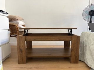 Mesa de centro elevable madera y metal