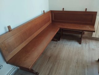 Conjunto mesa y banco madera