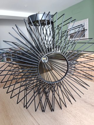 Lámpara Diseño Celosía Vintage-Industrial Negra