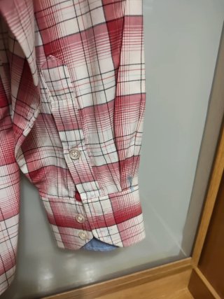 Camisa Lacoste cuadros rojos y blancos Talla XL