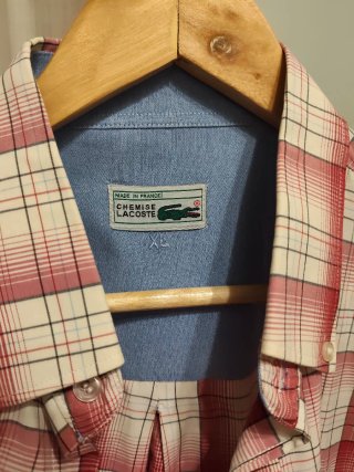 Camisa Lacoste cuadros rojos y blancos Talla XL