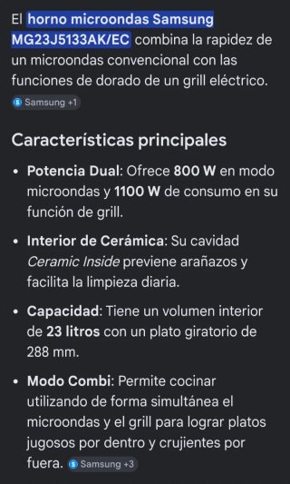 Horno Microondas Samsung Negro