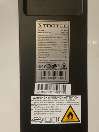 Ar condicionado Trotec PAC 2600 X