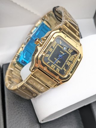 Orologio Stile Santos Dorato 34mm