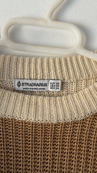 Jersey de rayas beige y marrón