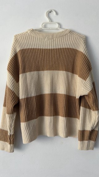 Jersey de rayas beige y marrón