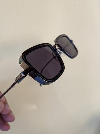 Occhiali da Sole Vintage Rettangolari Neri Unisex