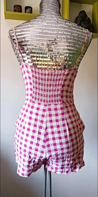 Mono Zara cuadros rosa y blanco Talla XS