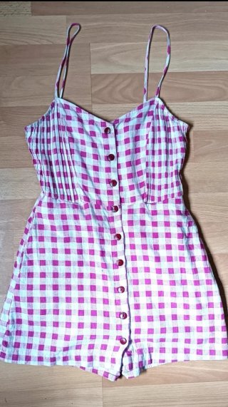 Mono Zara cuadros rosa y blanco Talla XS