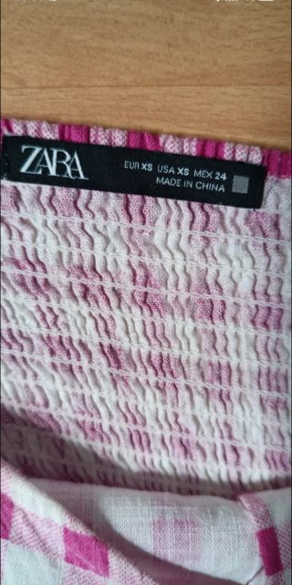 Mono Zara cuadros rosa y blanco Talla XS