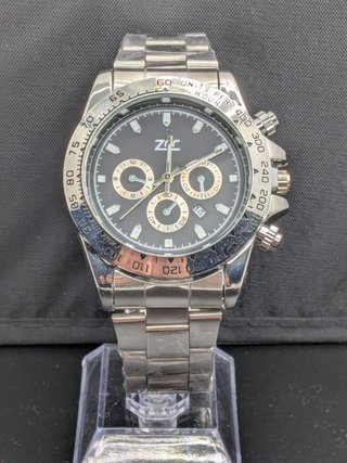 Orologio Uomo Stile Crono ZUC Silver Black
