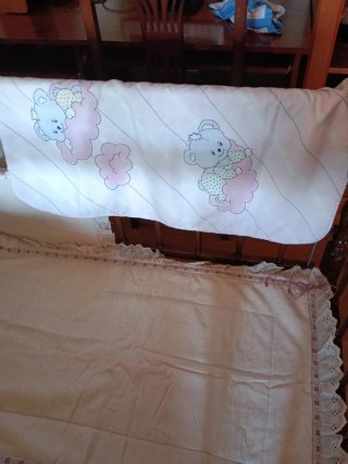Cuna de madera estilo vintage completa