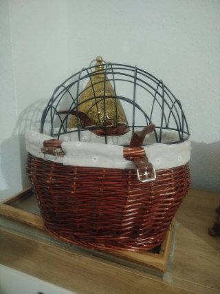 Cesta Mimbre Bicicleta con Jaula