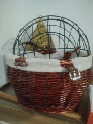 Cesta Mimbre Bicicleta con Jaula