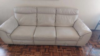 Sofá Natuzzi Piel Beige Como Nuevo