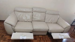 Sofá Natuzzi Piel Beige Como Nuevo