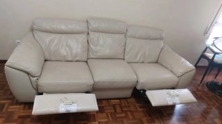 Sofá Natuzzi Piel Beige Como Nuevo